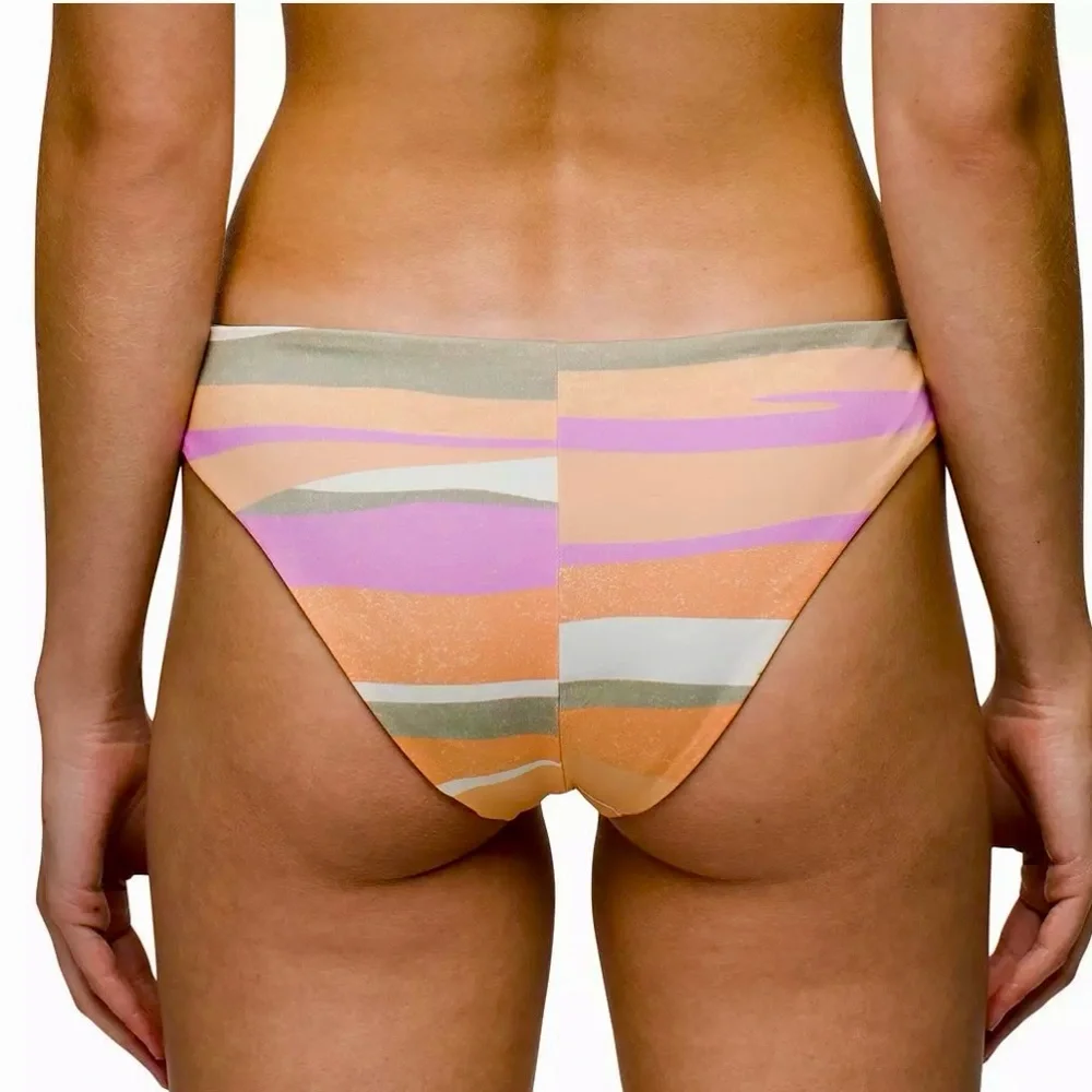 Prana Gemma Reversible Swim Bottom Waves Multicolor Bikini Bottom Size M
